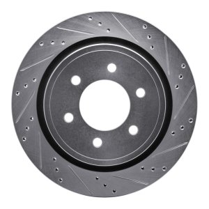 Ford F-150 Brake Rotor (1) - Rear Right - R1 Concepts - Drilled & Slotted - Silver - `12-`20 Ford F-150 Brake Rotor (1) - Rear Right - R1 Concepts - Drilled & Slotted - Silver - `12-`20